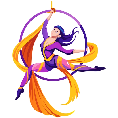 Carnival Circus Theme Aerial Silk Performer Transparent Sticker